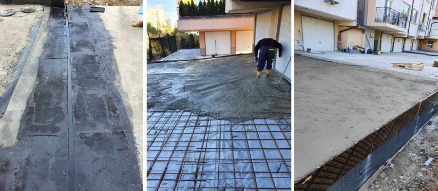 кофраж, армировка и наливане на бетон при вход А