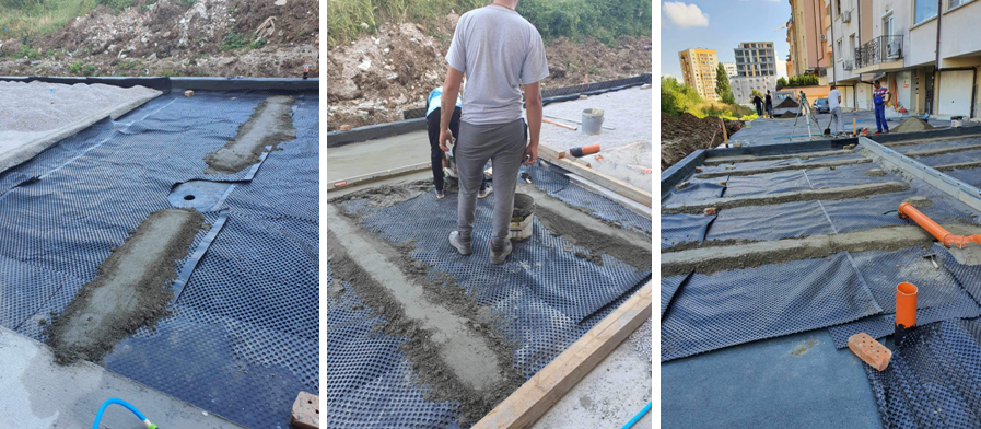 кофраж, армировка, бетон при вход Б