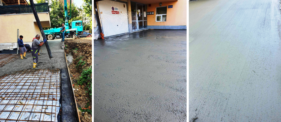 наливане на бетона при вход Б